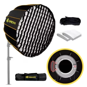 Softbox Dobrável Greika GKH-45 Encaixe Bowens +Adaptador de Flash Speedlight