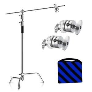 Tripe Girafa Greika Inox CS-330,Haste de 128cm ,2 Cabeças de Efeito