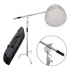 Tripé Girafa 2 em 1 Aço Inox  com barra de 2,40mts Crossbar Equifoto