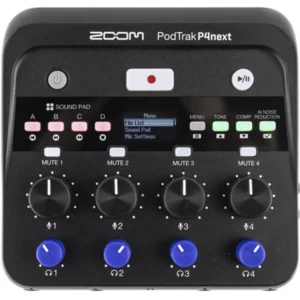 GRAVADOR ZOOM PODTRAK P4NEXT ÁUDIO PODCAST MULTITRACK PORTÁTIL
