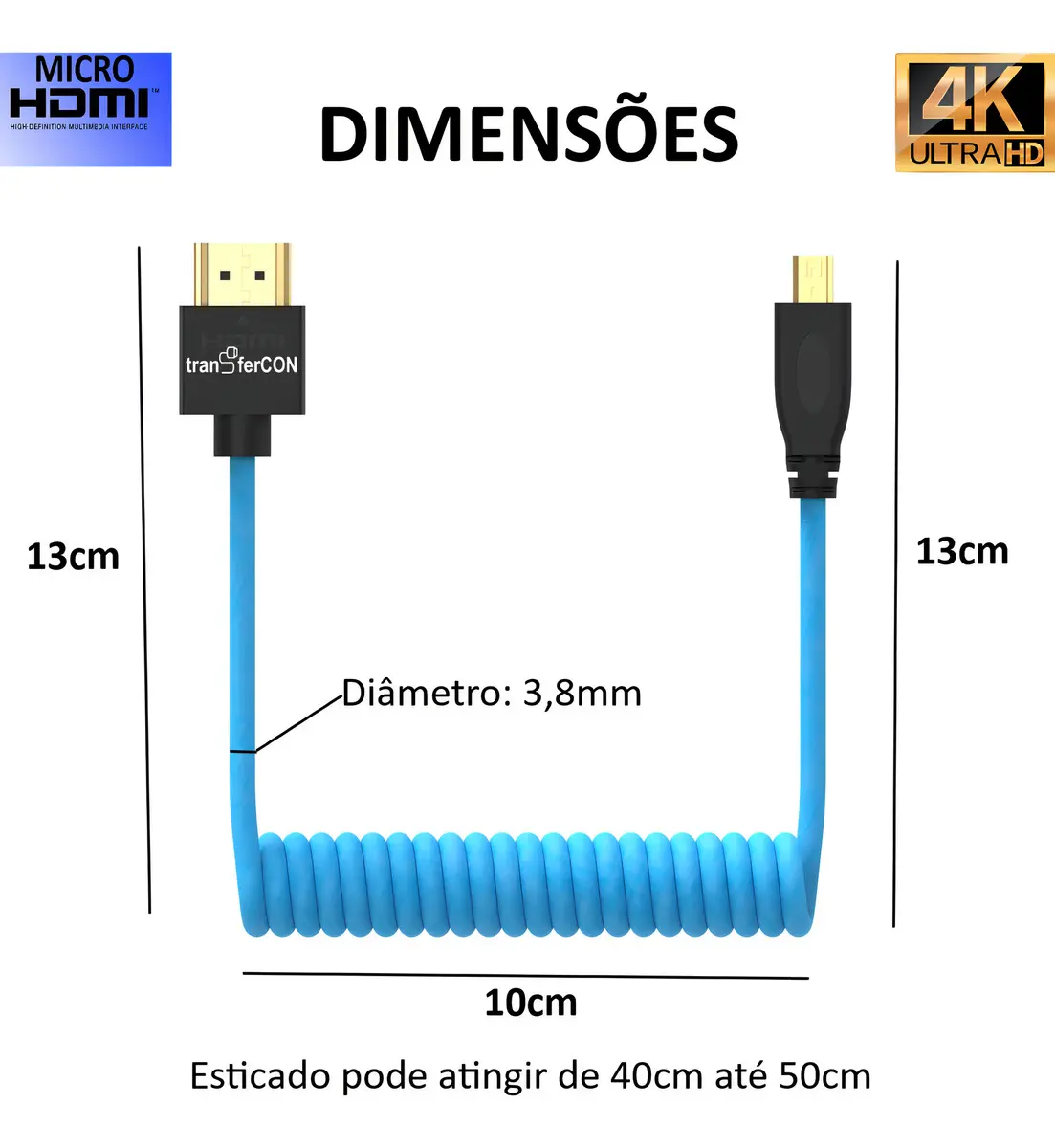 Cabo Micro HDMIxHDMI FL-203 - Imagem 2